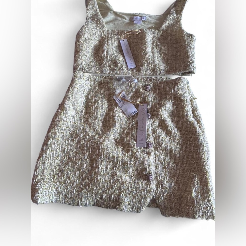 House of Harlow 1960 Cream Tweed Skirt Set - Picture 3 of 6